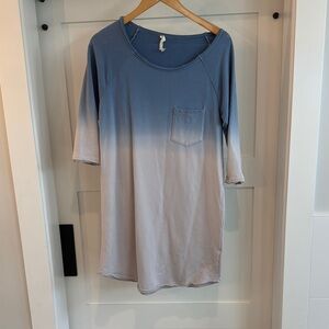 Blue and White Ombre Tunic Top